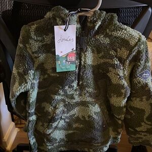 Joules Green Camouflage Fleece Pullover